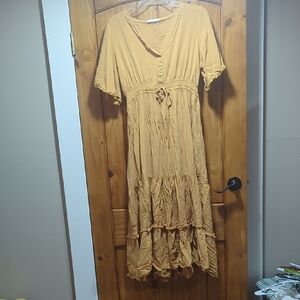 Chic Mustard Maxi Dress